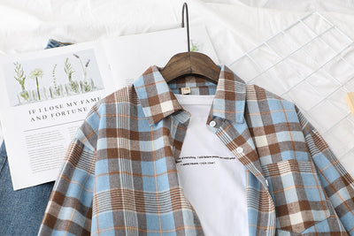 Camisa a Cuadros Casual con Textura Cepillada para Mujer - Image 23