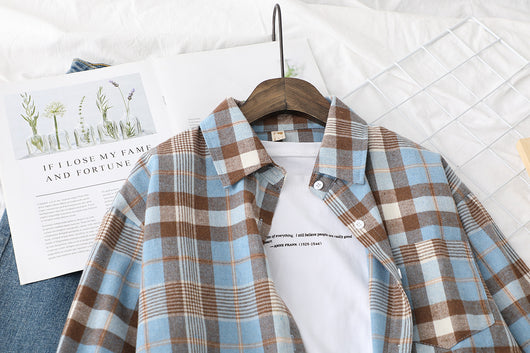 Camisa a Cuadros Casual con Textura Cepillada para Mujer - Image 23