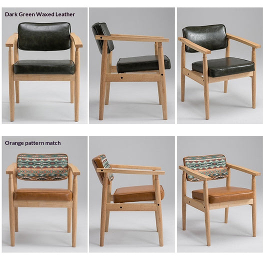 Silla Retro de Madera Maciza con Respaldo y Reposabrazos para Café - Image 35