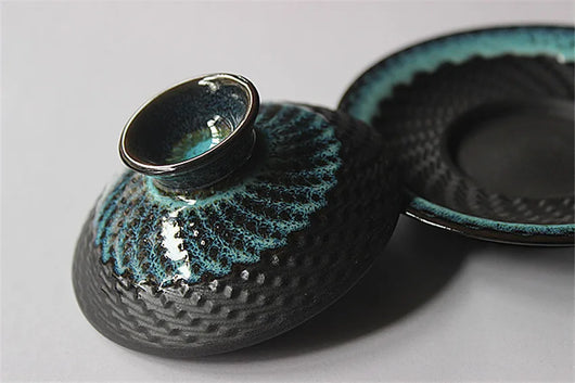 Gaiwan Tradicional Tianmu con Esmalte Cambiante - Cerámica Kung Fu Tea - Image 12