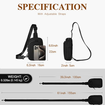 Bolsa Bandolera Minimalista Impermeable de Poliéster Liso - Image 11