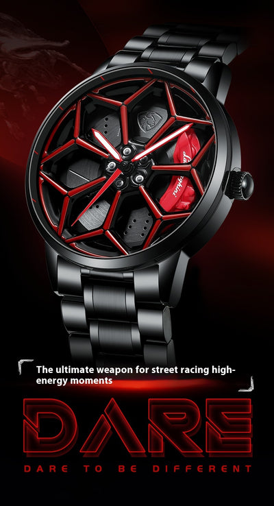 Reloj de Cuarzo Luminoso con Esfera Giratoria para Hombre - Image 9
