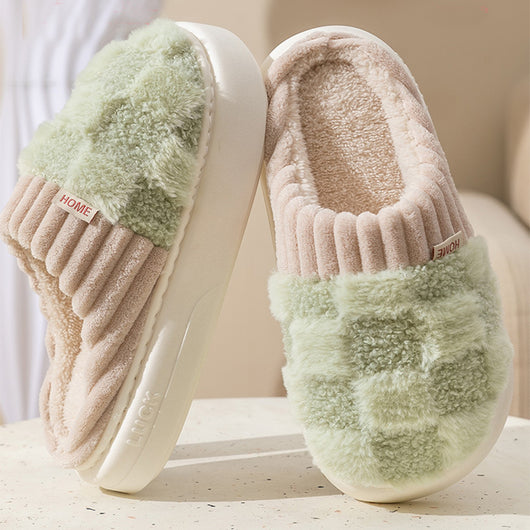 Pantuflas de Cuadros Cálidas para Mujer - Zapatillas de Casa Acolchadas con Suela Antideslizante - Image 22