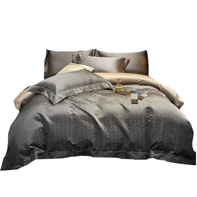 Juego de Cama Lujo Europeo 140 Brocado Jacquard Algodón Satinado 4 Piezas - Image 3