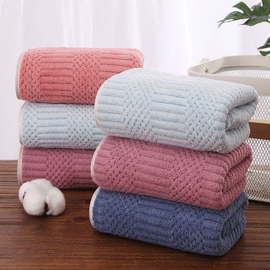 Toalla de Baño de Felpa de Coral a Rayas - Absorción Rápida y Secado Ultrarrápido - Image 2