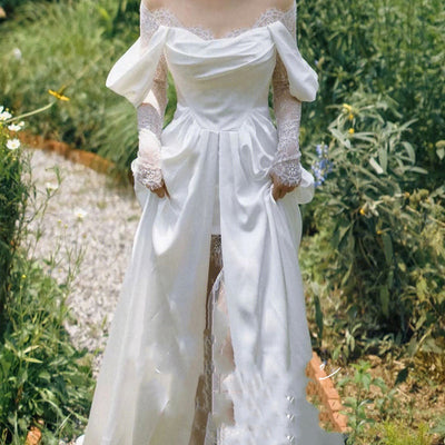 Vestido de Novia Gasa Estilo Francesa