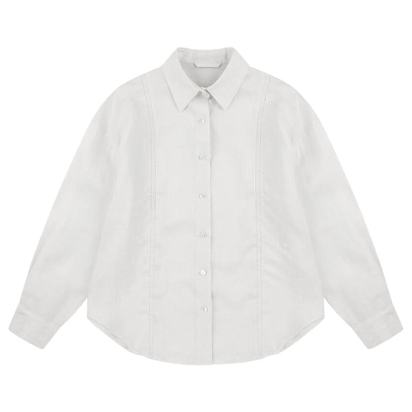 Blusa Lino Bordado Hueco Francés Suelta Manga Larga - Image 6