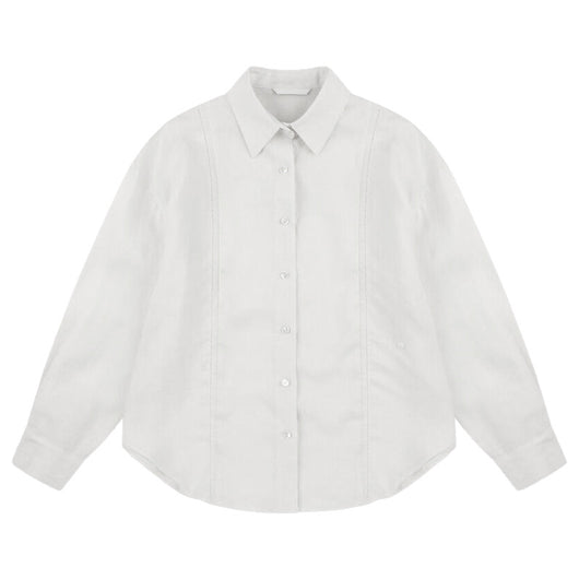 Blusa Lino Bordado Hueco Francés Suelta Manga Larga - Image 6