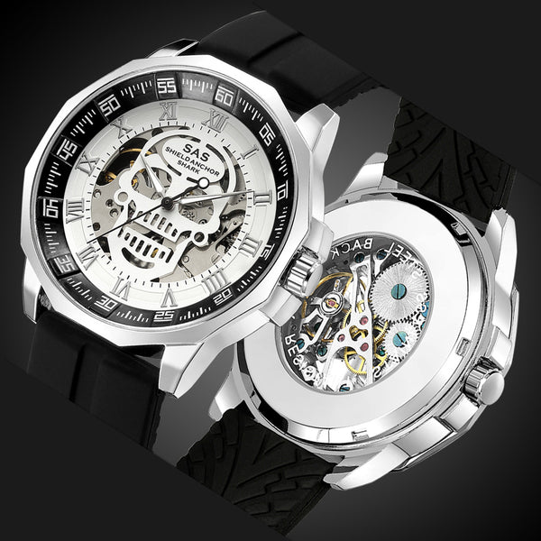Reloj Mecánico Hueco de Lujo con Correa de Acero Inoxidable