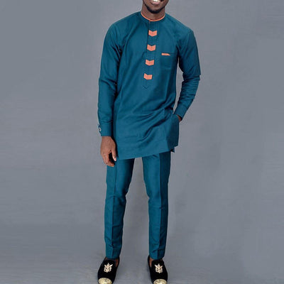 Conjunto de Traje de Algodón Premium para Hombre - 2 Piezas - Image 3