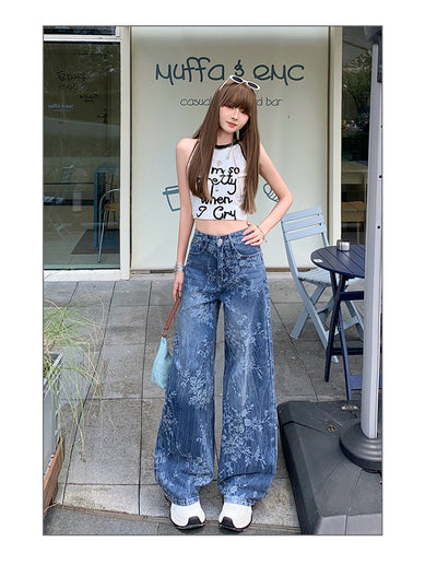 Pantalones Jacquard Sueltos de Pierna Ancha para Mujer - Image 14