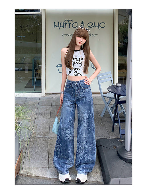 Pantalones Jacquard Sueltos de Pierna Ancha para Mujer - Image 14