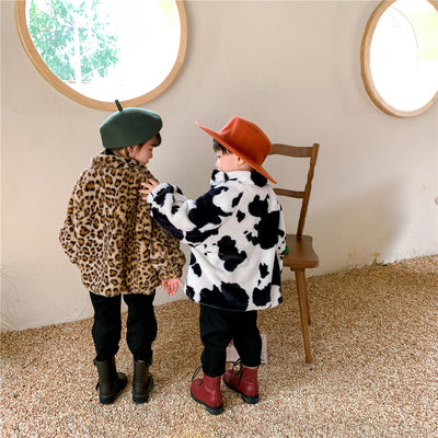 Chaqueta Estampado Leopardo con Cuello Alto para Niños y Niñas - Image 11