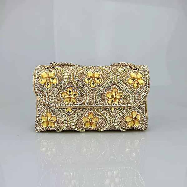 Bolso de Noche Elegante con Incrustaciones de Diamantes para Eventos