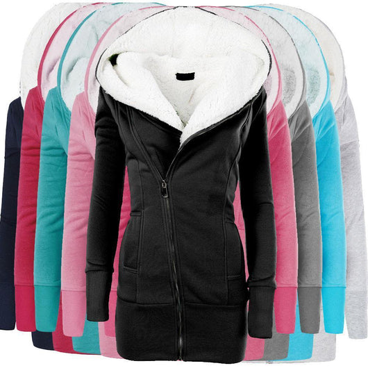 Suéter Mujer con Capucha de Lana de Cordero Manga Larga