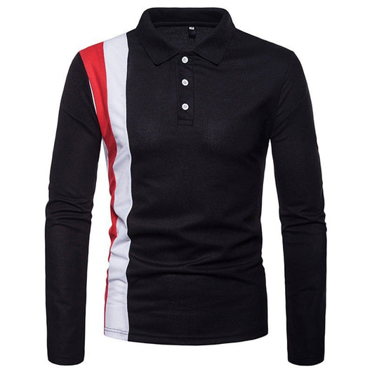 Camisa Casual de Manga Larga con Costuras Tricolor para Hombre - Image 2