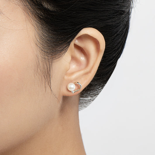 Aretes Geométricos Retro Gota Blanca - Diseño Minimalista - Image 5