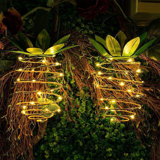 Lámpara Solar Decorativa Piña LED Impermeable para Jardín