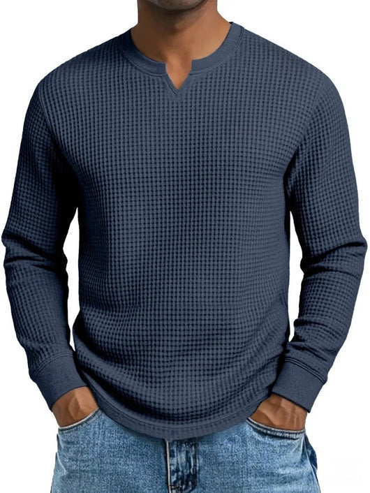 Polera Slim Fit Cuello V Manga Larga Casual para Hombre - Image 24