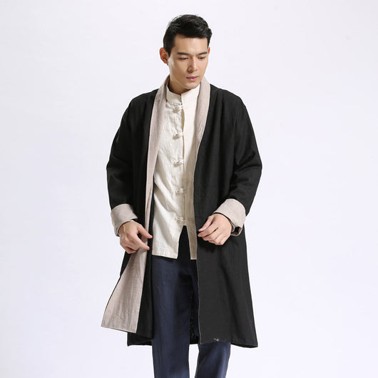 Cardigan Largo de Lino Liso para Hombre - Image 25