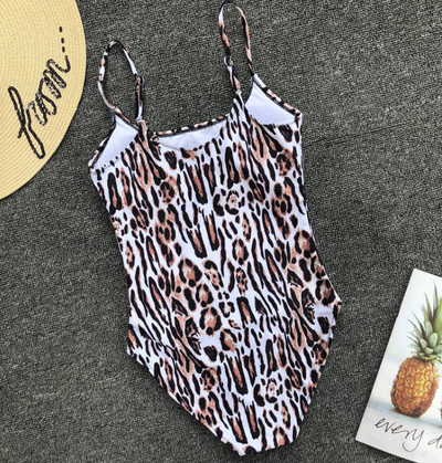 Traje de Baño Estampado Leopardo Siamés - Image 9
