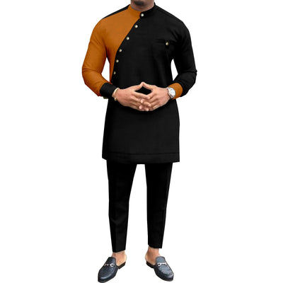Conjunto de Algodón Puro Africano para Hombre - Traje de Ocio Elegante - Image 12