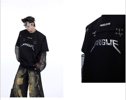 Playera de Manga Larga con Malla Superpuesta - Diseño Moderno Two-Piece - Image 8