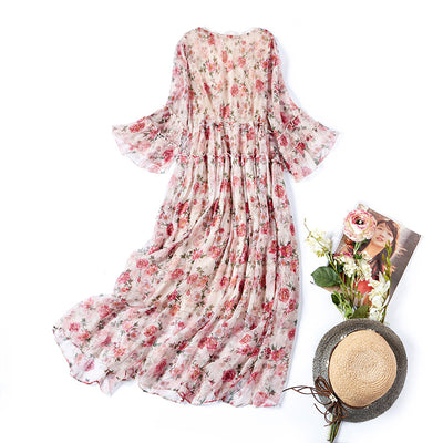 Vestido Elegante de Seda con Encaje y Escote en V - Image 21