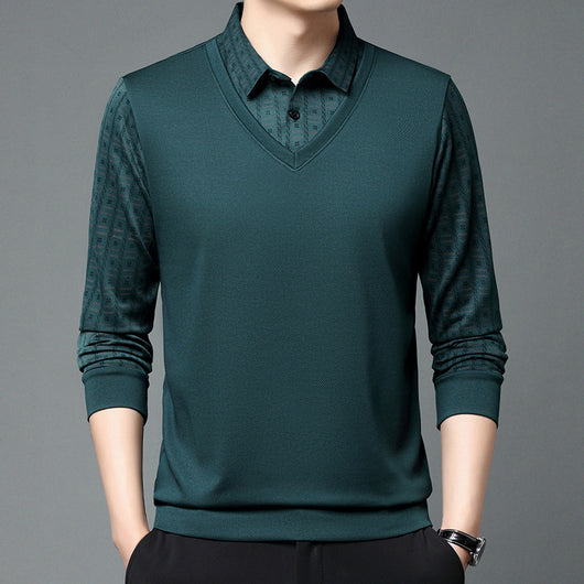 Suéter Falsa Doble Capa para Hombre - Prenda Base Versátil - Image 3