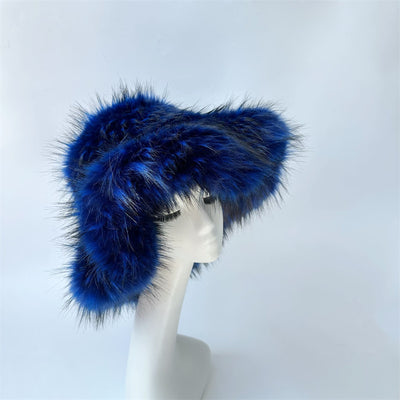 Gorro Punk de Piel de Mapache Grueso - Abrigo Ecológico para Otoño e Invierno - Image 18