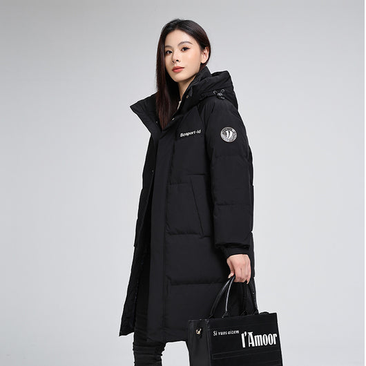 Chaqueta Acolchada Larga para Mujer Talla Grande Suelta y Cálida - Image 3