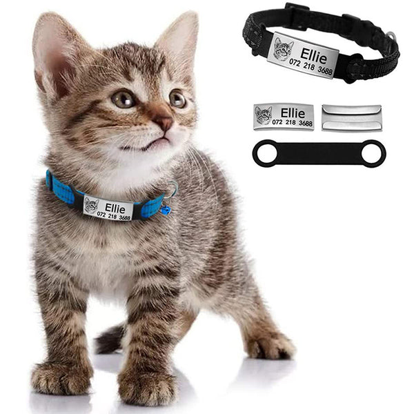 Collar para Perro con Campana y Placa de Identificación Personalizada con Foto