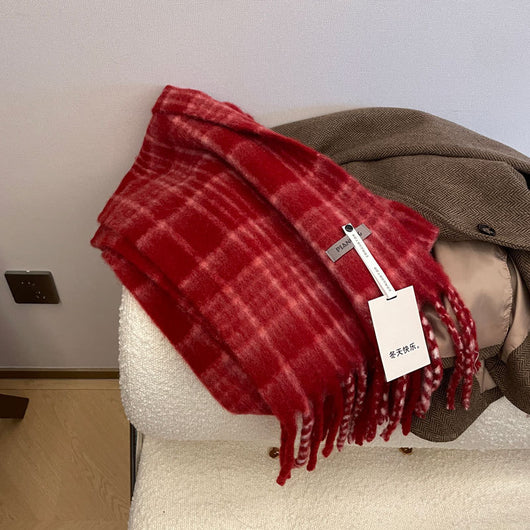Bufanda de Cuadros Vintage para Otoño Invierno - Estilo Clásico para Mujer - Image 11