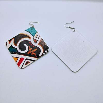 Aretes Cuadrados de Madera Vintage - Image 2