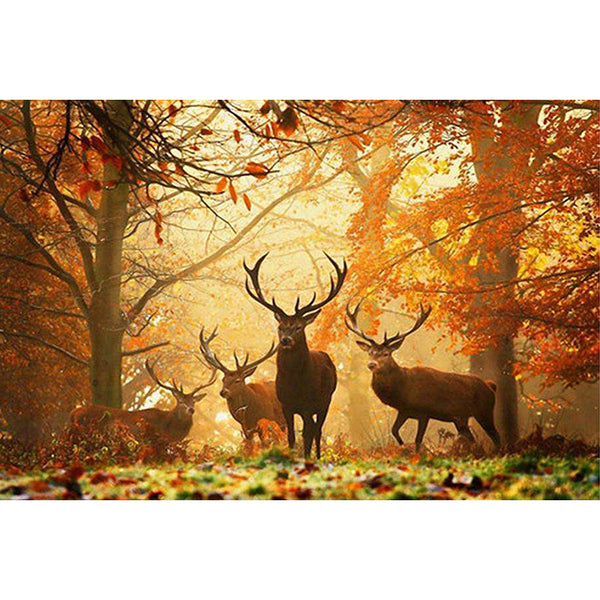 Pintura de Diamantes 5D Tema Venado en el Bosque