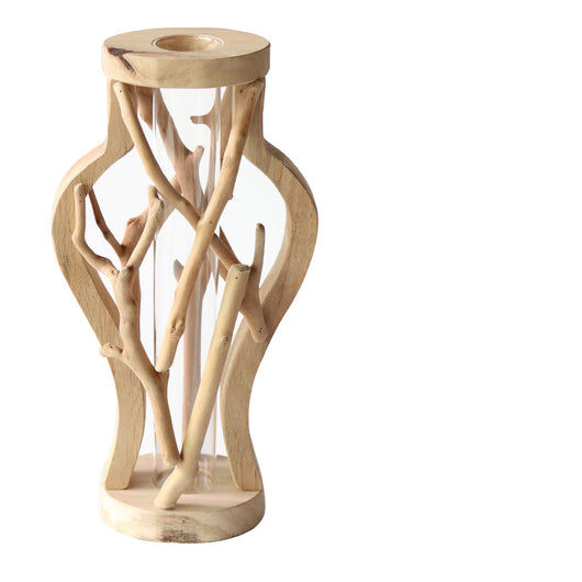 Jarrón de Madera Maciza Artesanal con Diseño de Paisaje - Image 5