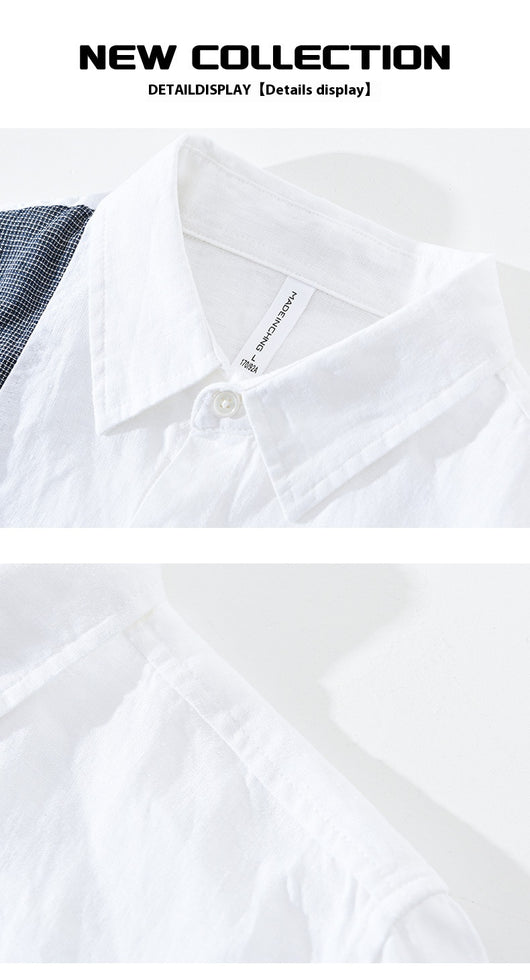 Camisa Manga Larga con Contraste de Colores para Hombre - Image 9