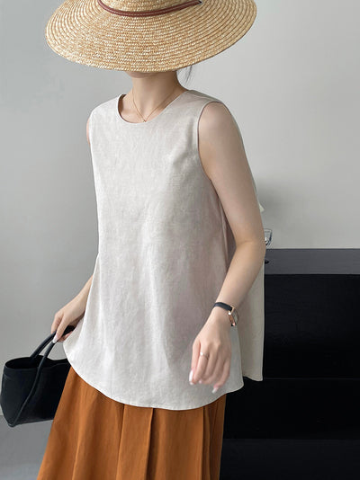 Blusa Suelta sin Mangas Largo Medio - Image 15