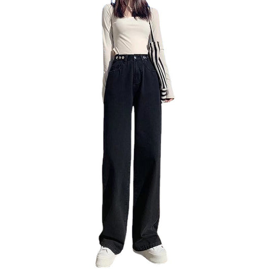 Pantalones Vaqueros Rectos de Cintura Alta para Mujer - Image 9