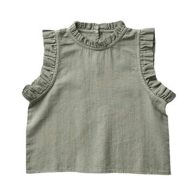 Camiseta Infantil de Algodón y Lino con Detalles de Madera - Image 5