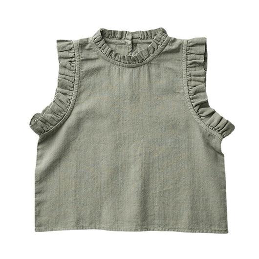 Camiseta Infantil de Algodón y Lino con Detalles de Madera - Image 5