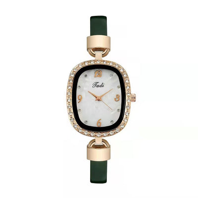 Conjunto Reloj Pulsera Mujer Cuarzo con Cinturón Mármol y Cristales - Image 5
