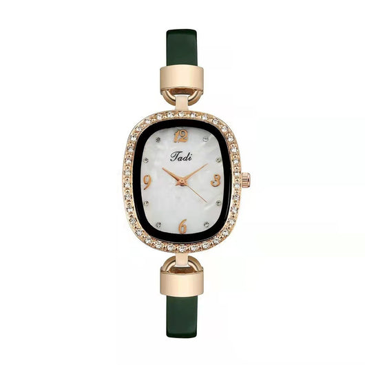 Conjunto Reloj Pulsera Mujer Cuarzo con Cinturón Mármol y Cristales - Image 5