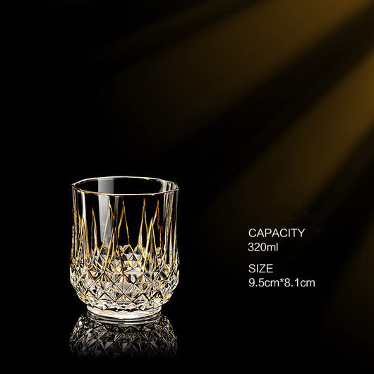 Copa de Whiskey de Cristal Europeo Dorado Lujo Importada - Image 19