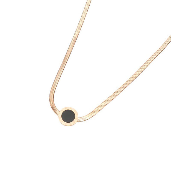 Aretes de Titanio con Incrustaciones Redondos - Cadena de Clavícula Elegante