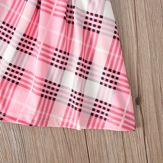 Conjunto Infantil Blusa Cuadrille Manga Larga con Falda Tipo Peto - Image 15