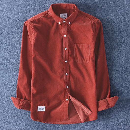 Camisa de Pana de Algodón para Hombre - Manga Larga Casual - Image 7