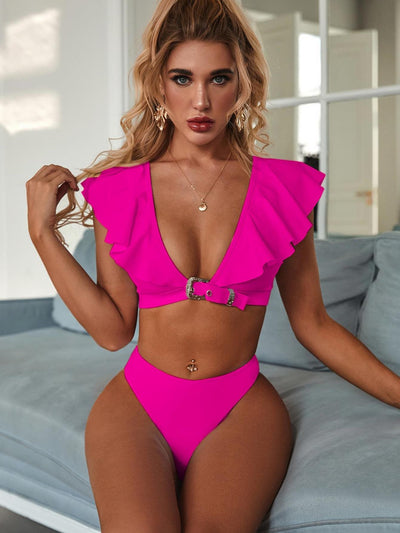 Traje de Baño Dividido Sexy con Detalles Metálicos - Image 14