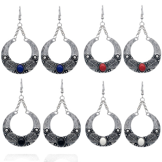 Aretes Colgantes de Turquesa Incrustada Personalizados