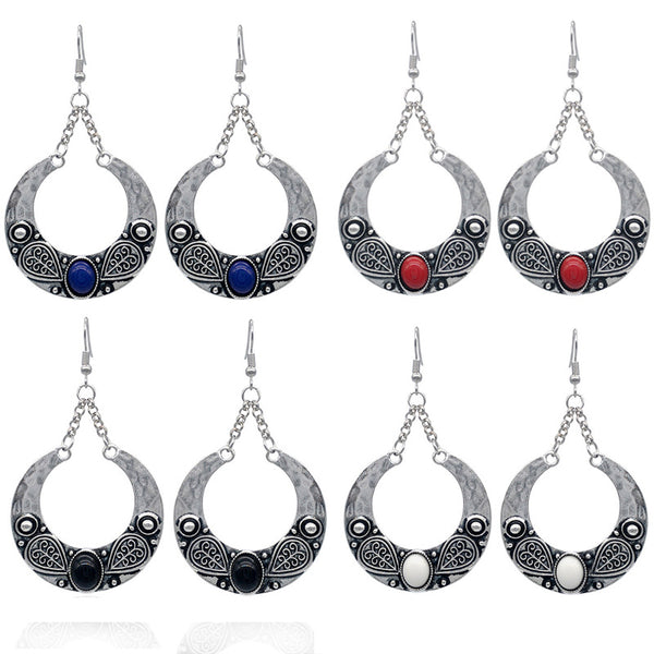 Aretes Colgantes de Turquesa Incrustada Personalizados